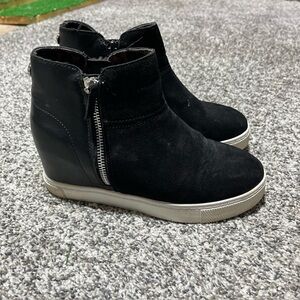 Steve Madden Sneaker Wedges 4M Wanda High Top Double Zipper